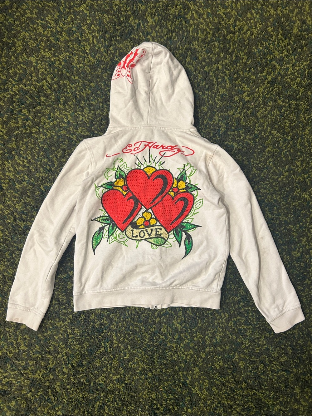 y2k Ed Hardy Zip Up Hoodie